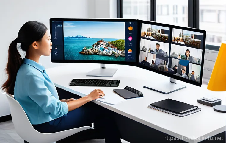 시각디자인 해외 취업 케이스 스터디 - **A vibrant, multicultural team of professional designers engaged in a remote collaborative session....