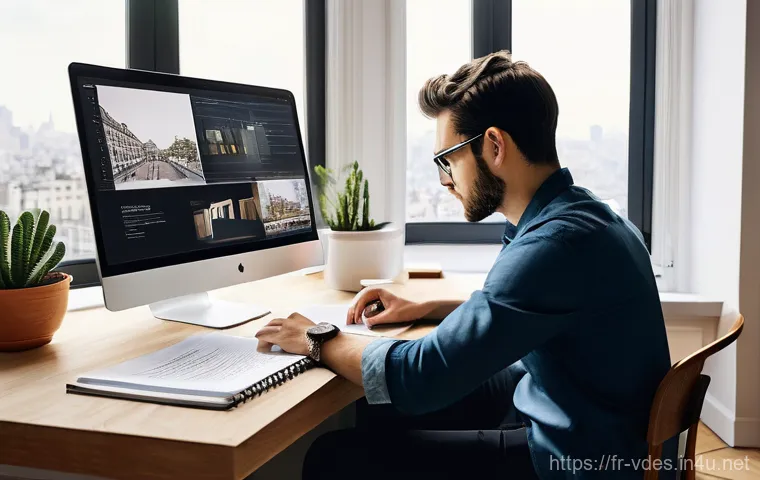 시각디자인 해외 취업 케이스 스터디 - **A vibrant, multicultural team of professional designers engaged in a remote collaborative session....