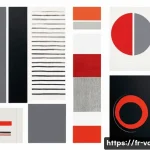 시각디자인 공모전 수상작 분석 - A sophisticated graphic design composition featuring a limited color palette with strong contrasts: ...